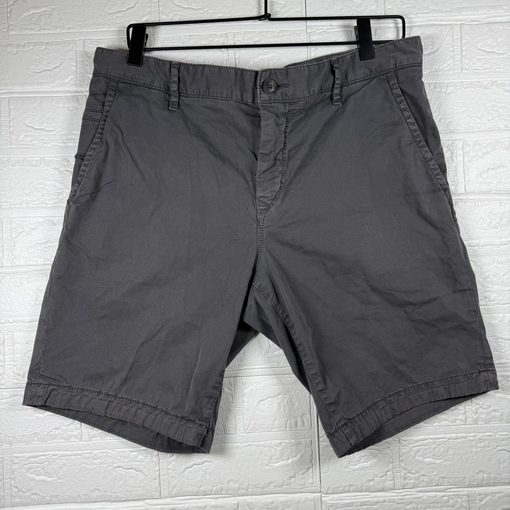 Hugo Boss Schino Slim Shorts Mens 33 Gray Chino Cotton Stretch Designer Summer